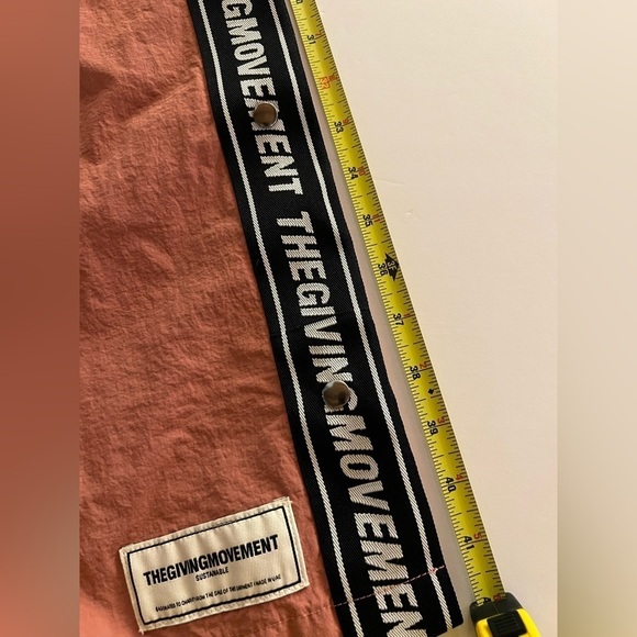 The Giving Movement ripstop pink logo stripe dancer pants re-shell elastic szM/L - Picture 10 of 12